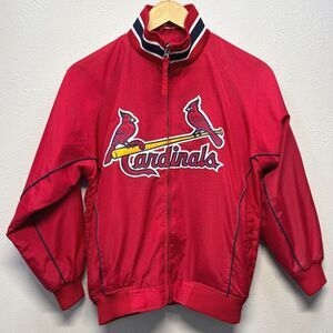 Majestic St Louis Cardinals Jacket Youth Medium Red MLB Full Zip Sportswear